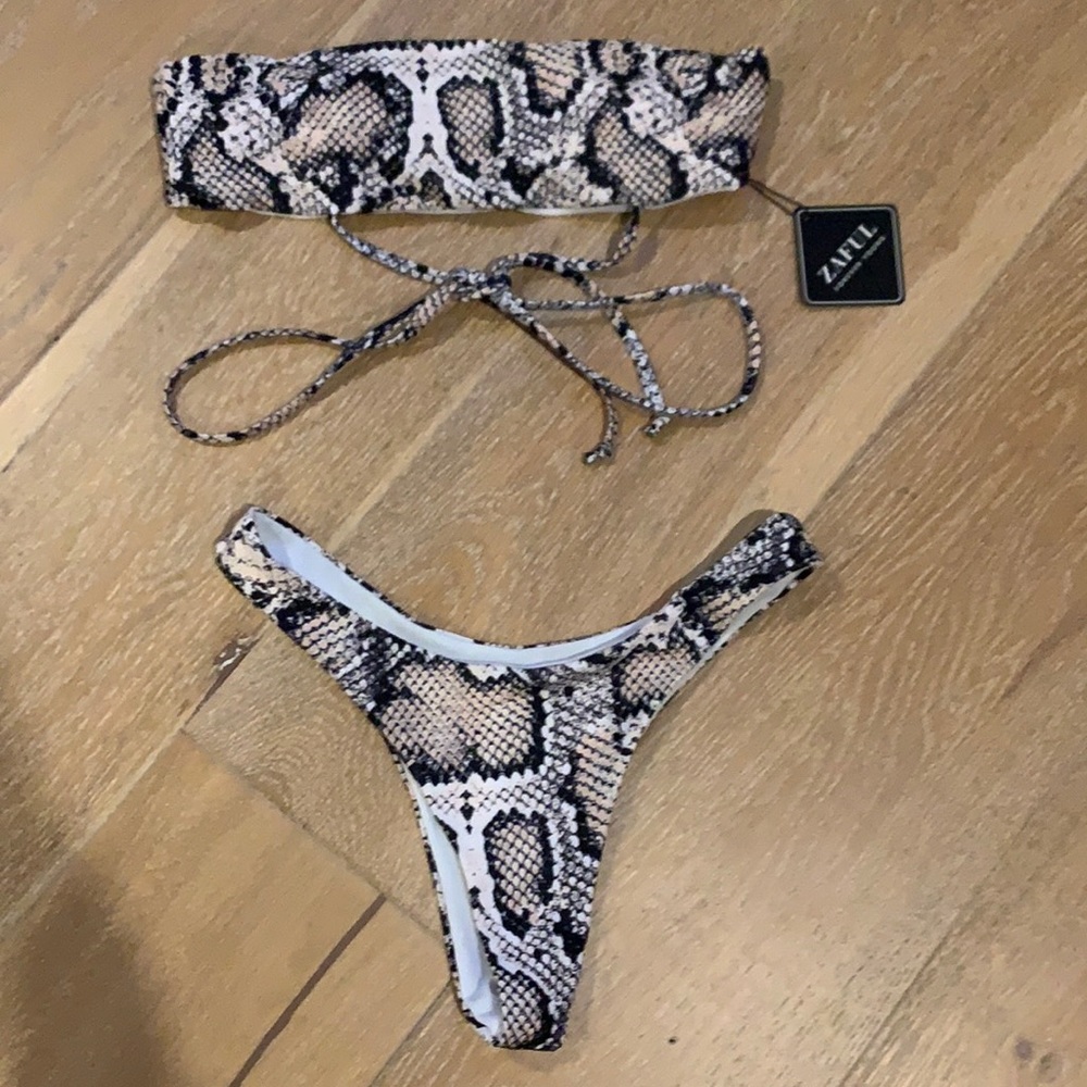 Snake print bikini set